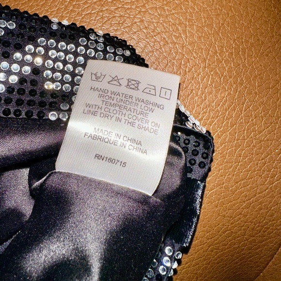 Retrofete Black Silk Crystal Low Back Slip Dress | Mini | Size Small - Picture 7 of 9